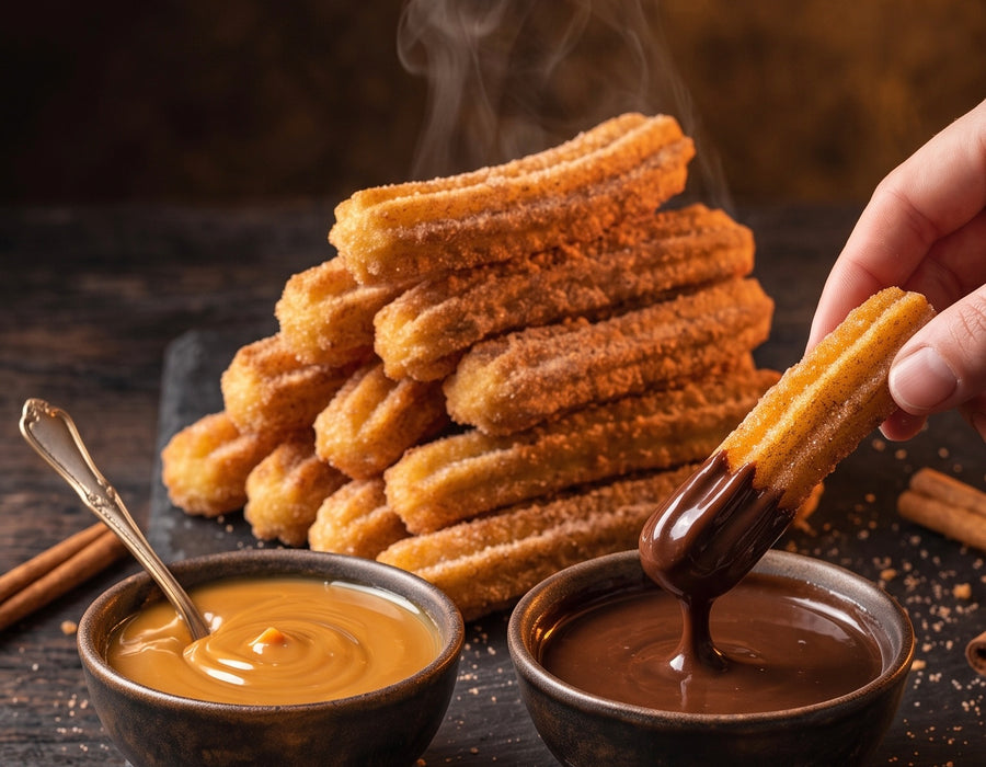 Golden Churrific churros fresh from the fryer